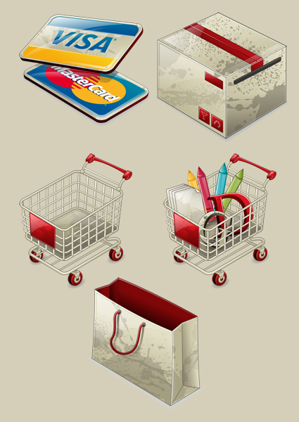 e commerce visa cart bag The Best High Quality Ecommerce Icons of the Web