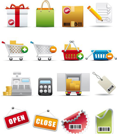 shopping and consumerism icon set1 The Best High Quality Ecommerce Icons of the Web