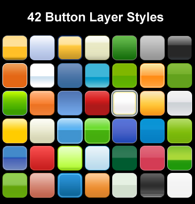 button photoshop layer styles01 Awesome collection of Layer Styles for
