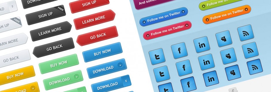Best of Free Clean PSD Buttons ready for web2.0